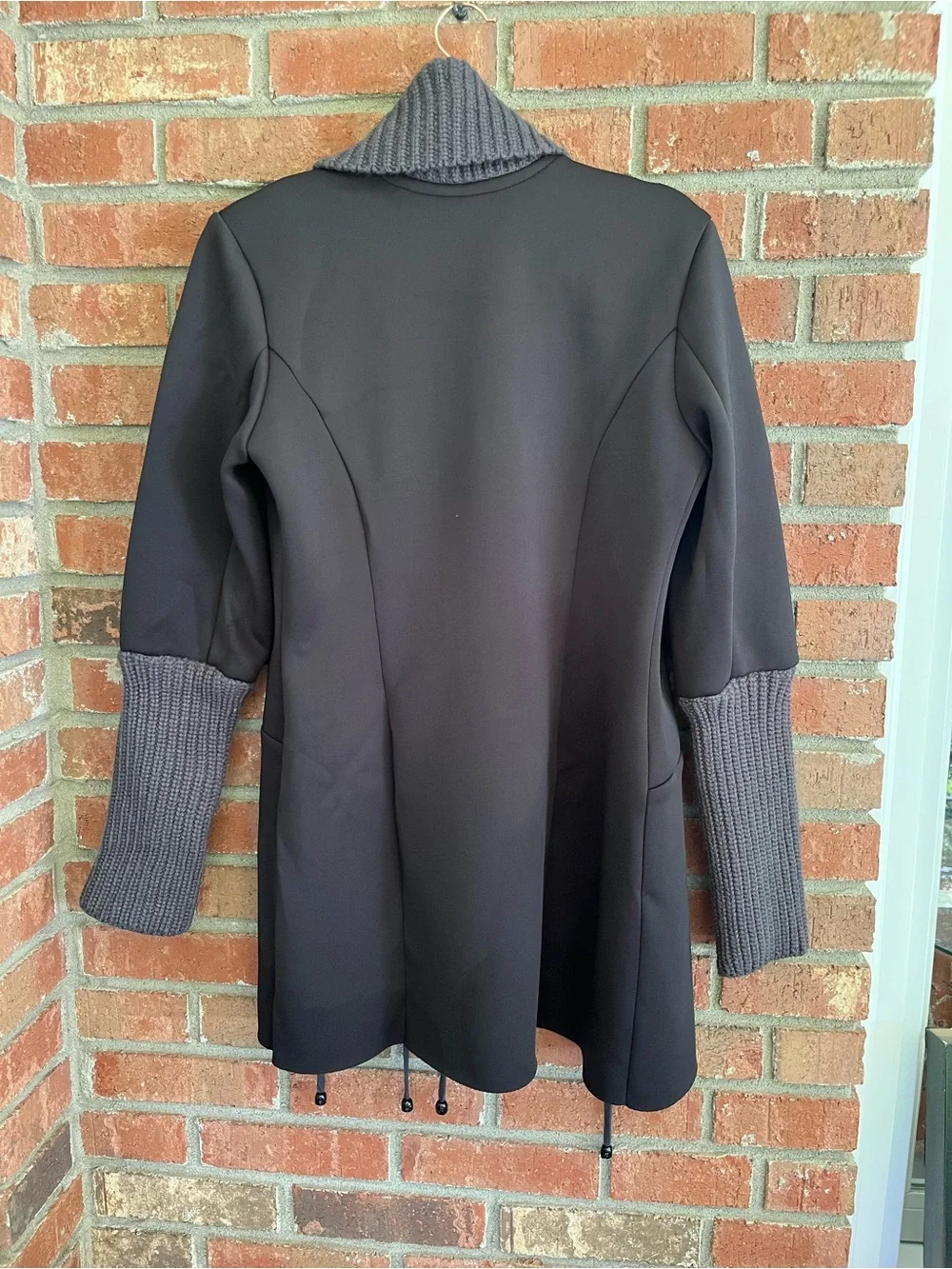 VENUS Dark Gray Shawl Collar Wrap Jacket Coat Sz M Work Classy sophisticated